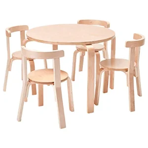 ECR4Kids Bentwood Curved Back Table and Chair Set,??Premium Kids Wooden Furniture for Homes, Daycares and Classrooms, Natural