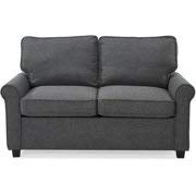 57 Loveseat Sleeper with Memory Foam Mattress, Grey, Pocketed Coil Seating, Bundle with Ebook for Home Furniture