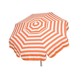 Italian 6 Ft Umbrella Acrylic Stripes Orange And White - Beach Pole