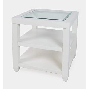 Urban Icon Glass Inlay End Table With Storage