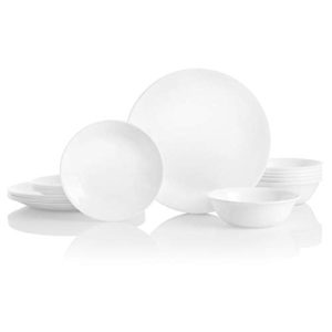 Corelle Service for 6, Chip Resistant, Winter Frost White Dinnerware Set, 18-Piece