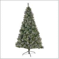 9-foot Cashmere Pine and Mixed Needles Unlit Hinged Artificial Christmas Tree with Snow and Glitter Branches and Frosted Pinecones