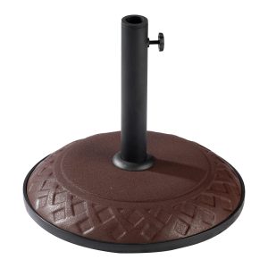 Resin Compound Basket Weave Umbrella Base - Chocolate