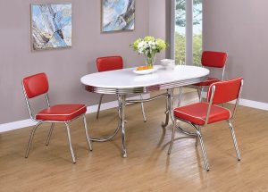 Retro Red And Chrome Dining Chair