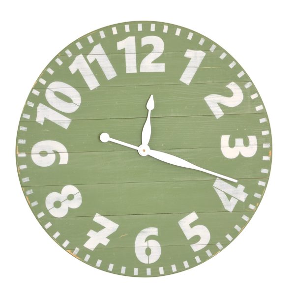 Oversized Sage Industrial Style Wall Clock BRAN-24SGWHIND