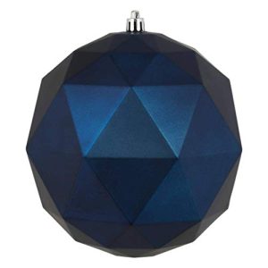 Vickerman 567654-4.75 Midnight Blue Matte Geometric Ball Christmas Tree Ornament (4 pack) (M177331DM)