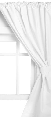 Carnation Home Fashions Vinyl Bathroom Window Curtain, White FBAB002XQ2LGK
