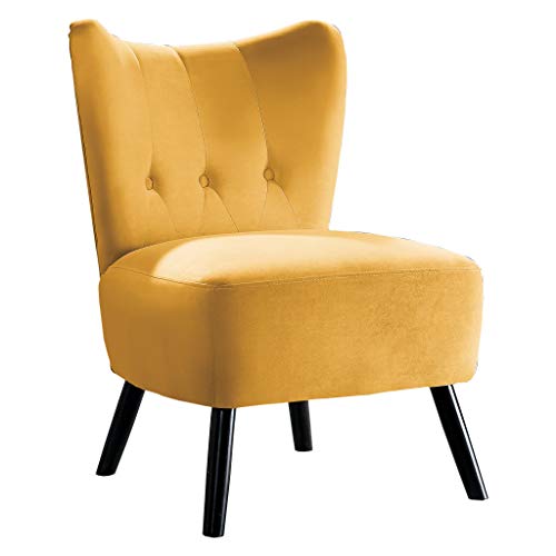 Homelegance Tamsin Velvet Accent Chair, Yellow