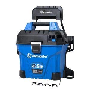 Vacmaster Wall Mountable Wet/Dry Garage Vac with Remote Control, 5 Gallon, 5 HP (VWMB5080101), Blue