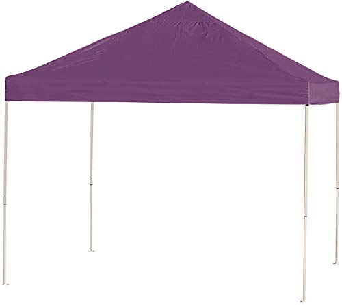 10x10 Straight Leg Pop-up Canopy, Purple Cover, Black Roller Bag
