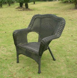 Camelback Resin Wicker Patio Chair - Antique Black