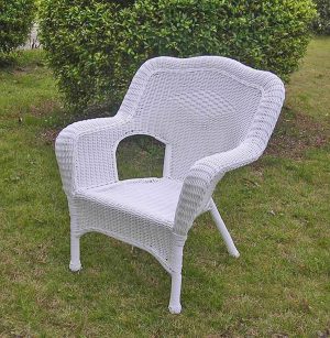 Camelback Resin Wicker Patio Chair - White