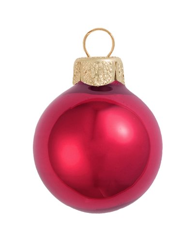 Whitehurst 12ct Rubine Red Pearl Glass Christmas Ball Ornaments 2.75 (70mm)