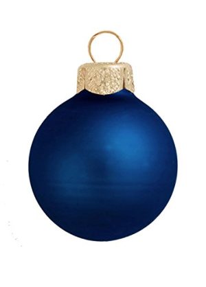 8ct Matte Midnight Blue Glass Ball Christmas Ornaments 3.25 (80mm)