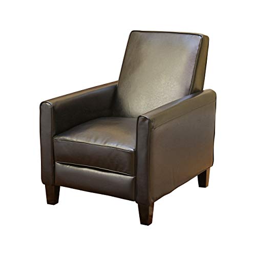 Christopher Knight Home 224737 Lucas Saving Leather Recliner | Perfect for Home or Office | Ideal Furnishing Option for Smaller Living Spaces, Black
