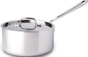All-Clad 4203 Stainless Steel Tri-Ply Bonded Dishwasher Safe Sauce Pan with Lid / Cookware, 3-Quart, Silver - 8701004398