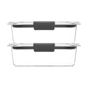 Rubbermaid Brilliance Food Storage Container, Medium, 3.2 Cup, Clear, 2-Pack (2025333)