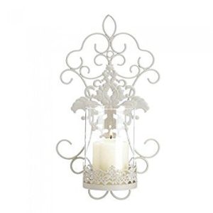 Zings & Thingz 57073471 Romantic LACE Candle Sconce, White