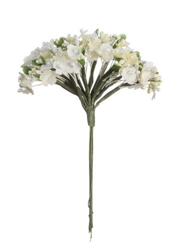 Darice V35694-29 Forget Me Not Cluster of Artificial Flowers Bouquet, Cream