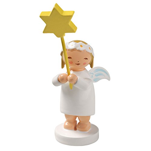 Wendt & Kuhn Handpainted Wooden Blonde Margarite Angel Figurine Star