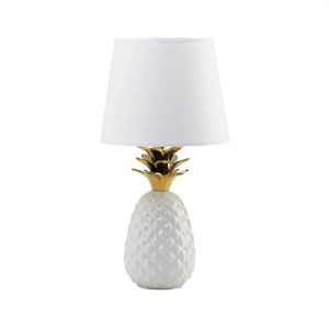 Gallery of Light 10018580 Gold Topped Pineapple LAMP, White