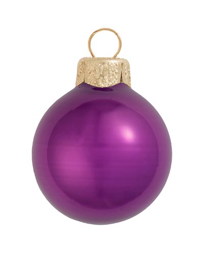 12ct Pearl Soft Plum Purple Glass Ball Christmas Ornaments 2.75 (70mm)
