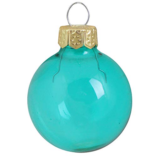 Whitehurst 28ct Turquoise Clear Glass Ball Christmas Ornaments 2 (50mm)