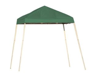 8x8 Slant Leg Pop-up Canopy, Green Cover, Carry Bag