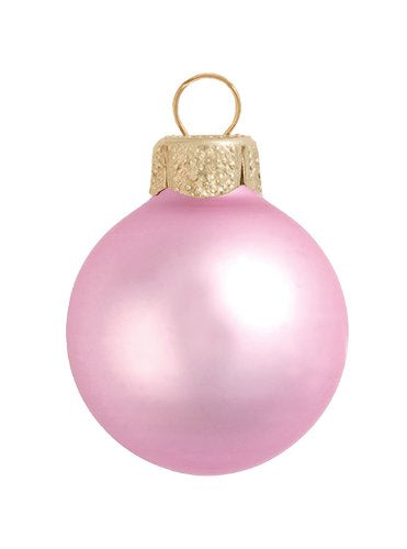 12ct Matte Pale Pink Glass Ball Christmas Ornaments 2.75 (70mm)
