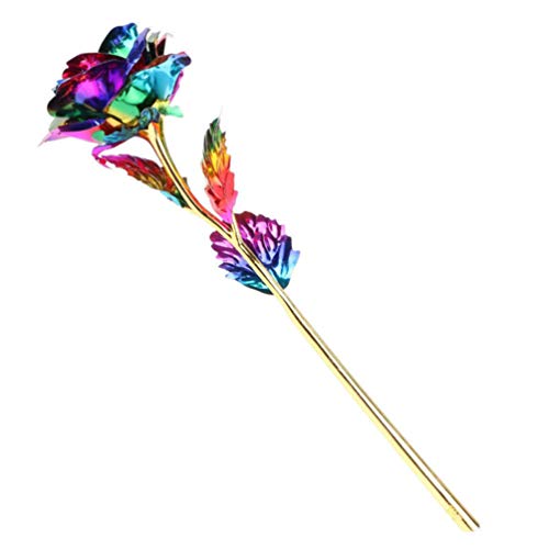 Floralby Multicolor Plated Simulation Rose Flower Wedding Anniversary Valentine's Gift
