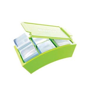 Zoku Jumbo Ice Trays, Set of 2, Stackable Silicone Trays with Flavor-Guard Lids, Easy-Release, BPA and Phthalate-Free