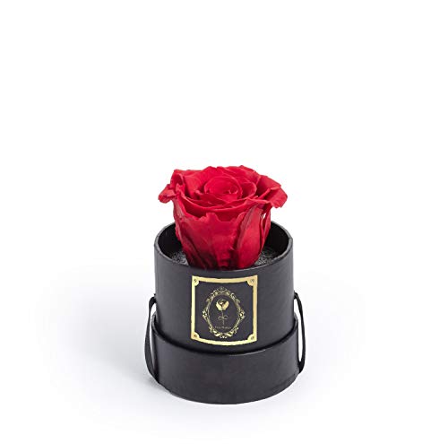 Fleur Magique | Preserved Roses for Delivery Small Round Classic Black Box - Red Rose