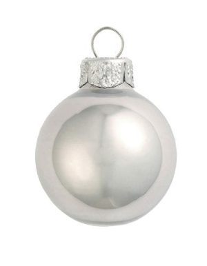 40ct Pearl Mercury Silver Glass Ball Christmas Ornaments 1.25 (30mm)