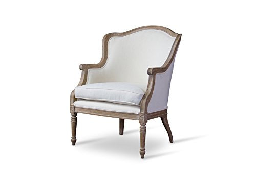 Baxton Studio Charlemagne Traditional French Accent Chair, Oak