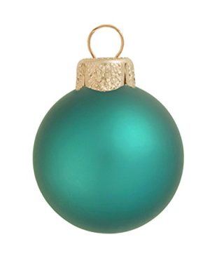 8ct Matte Teal Green Glass Ball Christmas Ornaments 3.25 (80mm)