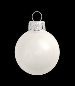 40ct Shiny White Glass Ball Christmas Ornaments 1.5 (40mm)
