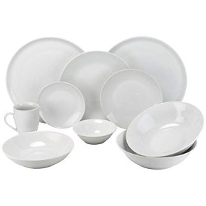 10 Strawberry Street SM-5200-CP-W 52 Pc Coupe Dinnerware Set, Service for 8, White