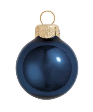 Whitehurst 28ct Midnight Blue Pearl Glass Christmas Ball Ornaments 2 (50mm)