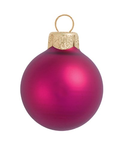 40ct Matte Raspberry Pink Glass Ball Christmas Ornaments 1.5 (40mm)