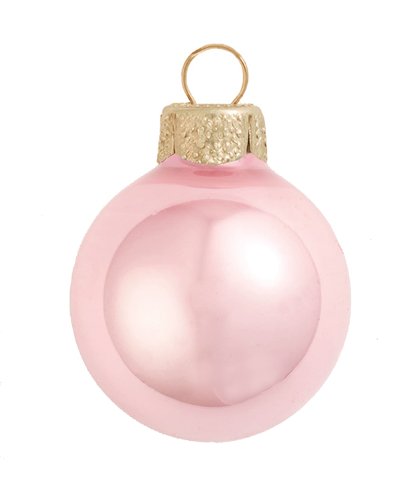 Whitehurst 8ct Pearl Pale Pink Glass Ball Christmas Ornaments 3.25 (80mm)