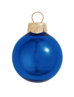 12ct Shiny Cobalt Blue Glass Ball Christmas Ornaments 2.75 (70mm)