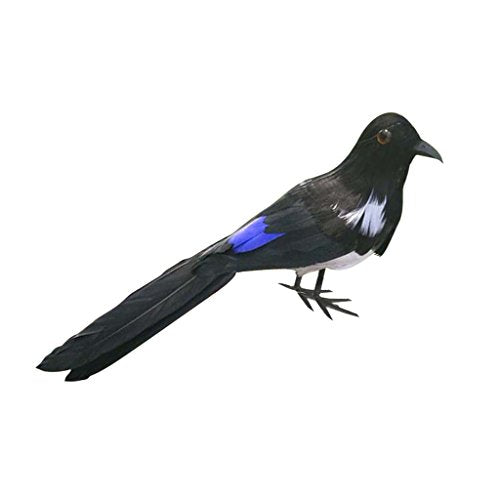 MagiDeal Vivid Artificial Decorative Birds Realistic Raven Magpie Home Garden Decor - 3#