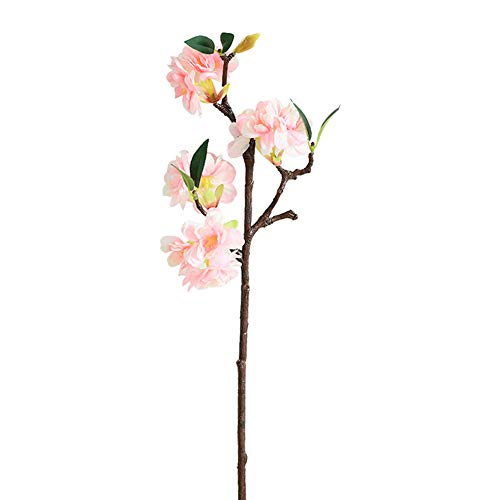 dezirZJjx Artificial Plants, Artificial Cheey Blossom, 1Pc Fake Silk Cherry Blossom Flower Bouquet Wedding Home Floral Decor Pink