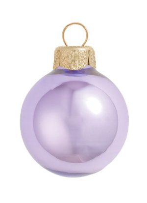 12ct Pearl Lavender Purple Glass Ball Christmas Ornaments 2.75 (70mm)
