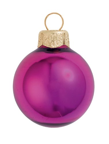 Whitehurst 28ct Raspberry Pink Shiny Glass Christmas Ball Ornaments 2 (50mm)