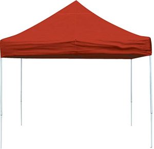 10x10 Straight Leg Pop-up Canopy, Red Cover, Black Roller Bag