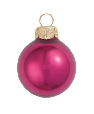 8ct Pearl Pink Berry Glass Ball Christmas Ornaments 3.25 (80mm)
