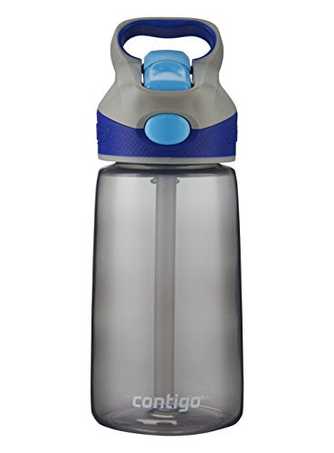Contigo AUTOSPOUT Straw Striker Kids Water Bottle, 14 oz, Charcoal