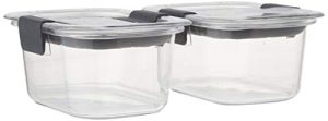 Rubbermaid Brilliance Food Storage Container, Small, 1.3 Cup, Clear, 2-Pack