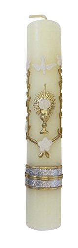 Angelitos de Mexico First Communion Candle with The Holy Spirit Dove Mass Religious Gift